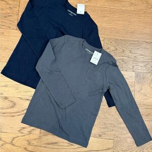 Crewcuts Kids Long Sleeve Tees - Navy and Gray